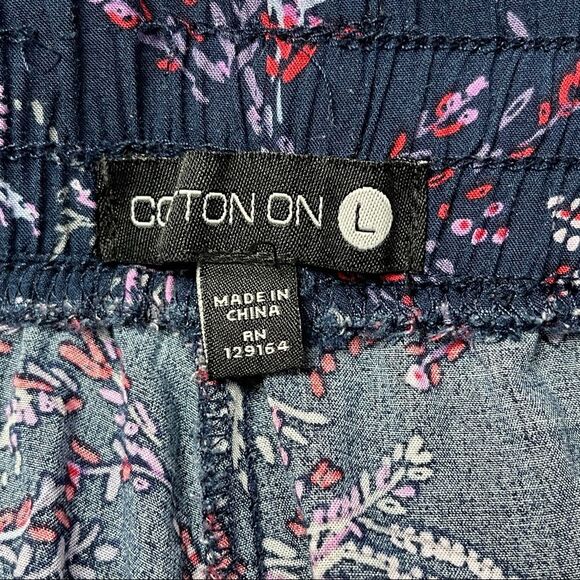 COTTON ON women's lightweight floral print jogger pants size L - Picture 2 of 14